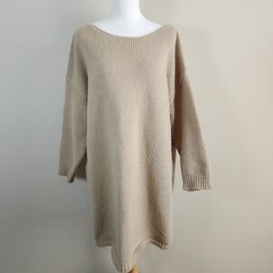 Sweater Dress Womens 1X Chunky Knit Boho Neutral Capsule Wardrobe Soft Winter